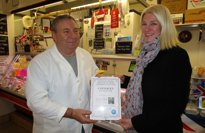 Amanda Milling at The Chicken Stall in Cannock Indoor Market